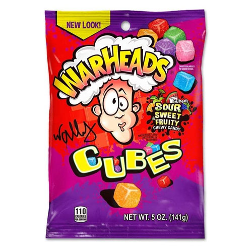 Warheads Chewy Cubes 1x12 5ozPeg Bag4