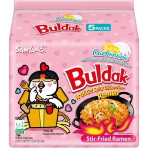 buldak noodles carbonara hot chicken 5 pack
