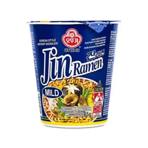Jin Ramen Mild Noodles OTTOGI CUP 6x65g Made in korea