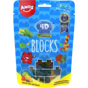 Amos 4D Gummy Blocks-MixedFruits Flavor 72g x 12