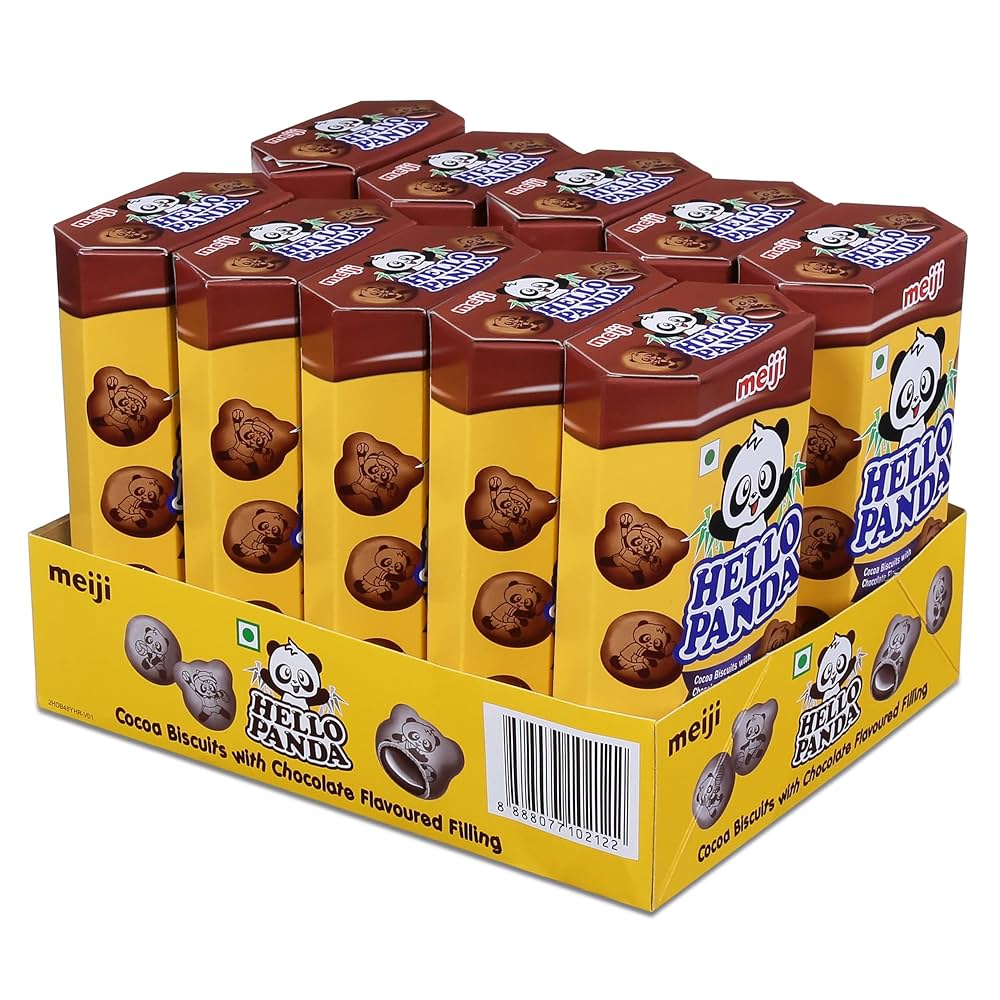 81Tg6gCrGEL. UF10001000 QL80 Meiji Hello Panda Cocoa Biscuits with Chocolate 10 x 50g