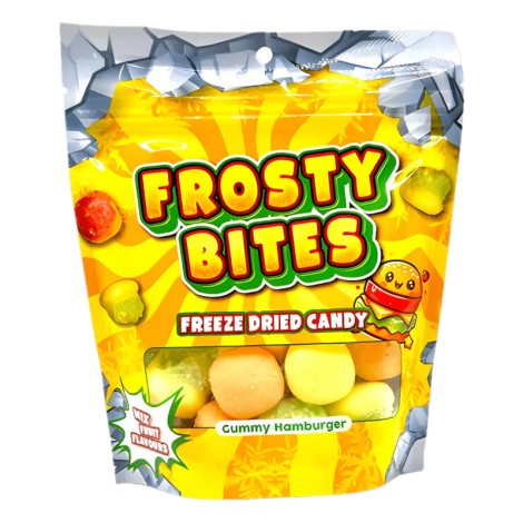 frosty bites freeze dried candy gummy hamburger 50 gr 1