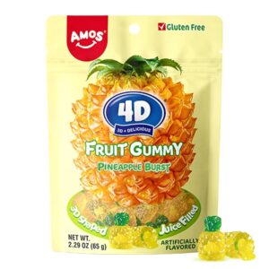 AMOS 4D GUMMY PINEAPPLE BURST FRUIT 24x65g