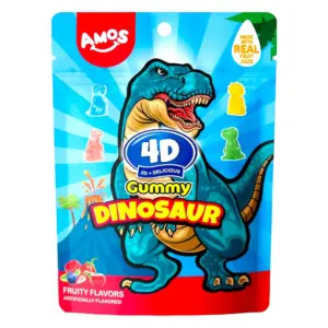 Amos 4D Gummy Dinosaur - Fruity Flavor 12x65g