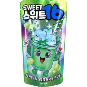 Sweet16 Green Grape Ade (Zero Sugar) with Sweeteners 10x200ml (Korean)