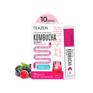 TEAZEN Kombucha Berry Tasty & Fizzy Healthy Tea (Sugar Free) 10 x 5g