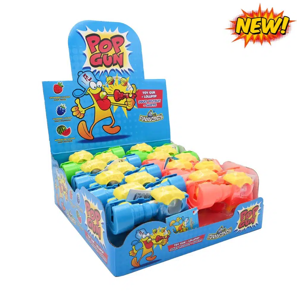 52078302 Pop Gun display new Funny Candy Lollypop Gun 16x5g
