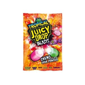 Bazooka Juicy Drop Blasts Tropical Chews Filled with Sour Powder (12 X 120G)