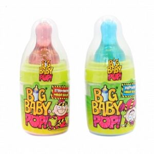 Bazooka Big Baby Pop Mega Sour Raspberry & Strawberry (12 x 32g)