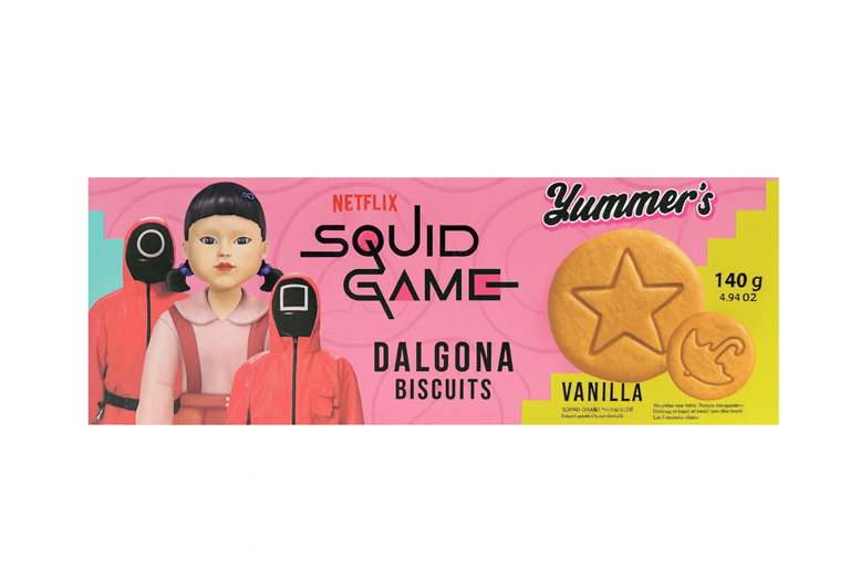 e73f35cc 2ced 4a06 bd7c f3cf94323022 Yummers Squid Game Dalgona cookies with vanilla Flavor 24x140 g