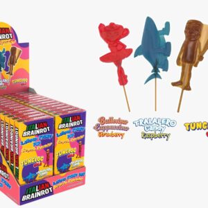 Italian Brainrot Lollipop Candy surprise 24x25g ( Strawberry / Raspberry /Cola)