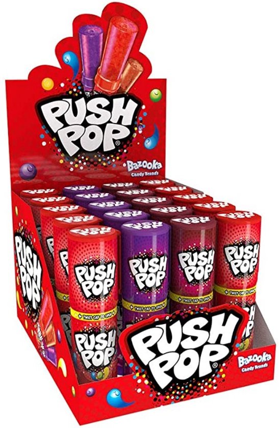 push pop Bazooka Push Pop Gemischte Geschmacksrichtungen (20 x 15g)