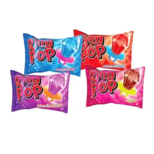 Bazooka Ring Pop Packs Cola, Raspberry, Strawberry & Cola Flavor (24 X 15G)