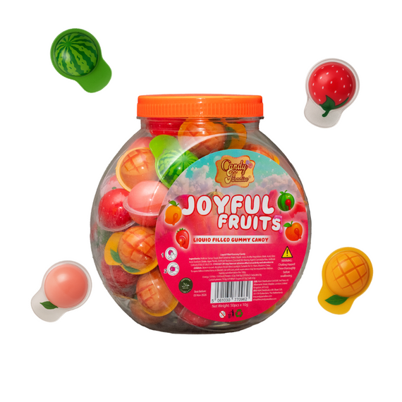 candy paradise joyful fruits gummy jar 50x10g 25244 p Candy Paradise Joyful Fruits Gummy Jar 50x10g (HALAL)