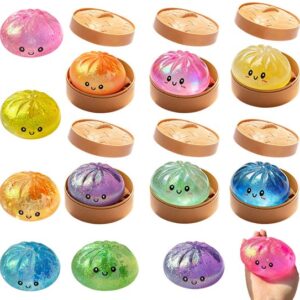 Dumpling Squishy Glitter Fidget toy Anti-stress 12 Pcs Display Mix Colors