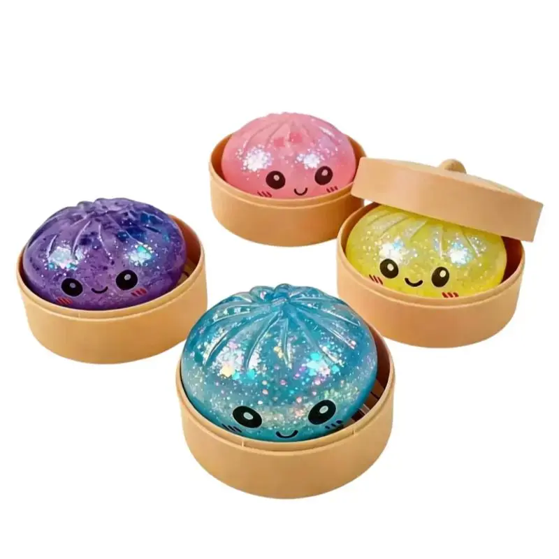 gliter Dumpling Squishy Glitter Fidget toy Anti-stress 12 Pcs Display Mix Colors