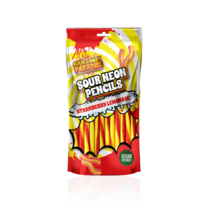 Candy Paradise Sour Neon Pencils Strawberry Lemonade 12x130g (Halal)