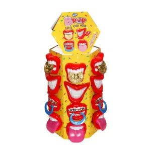 WOM B-pop Fruit Flavour Lollipop Display 24stuks