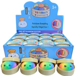 Dumpling Squishy Rainbow Fidget toy Anti-stress 12 Pcs Display Mix Colors