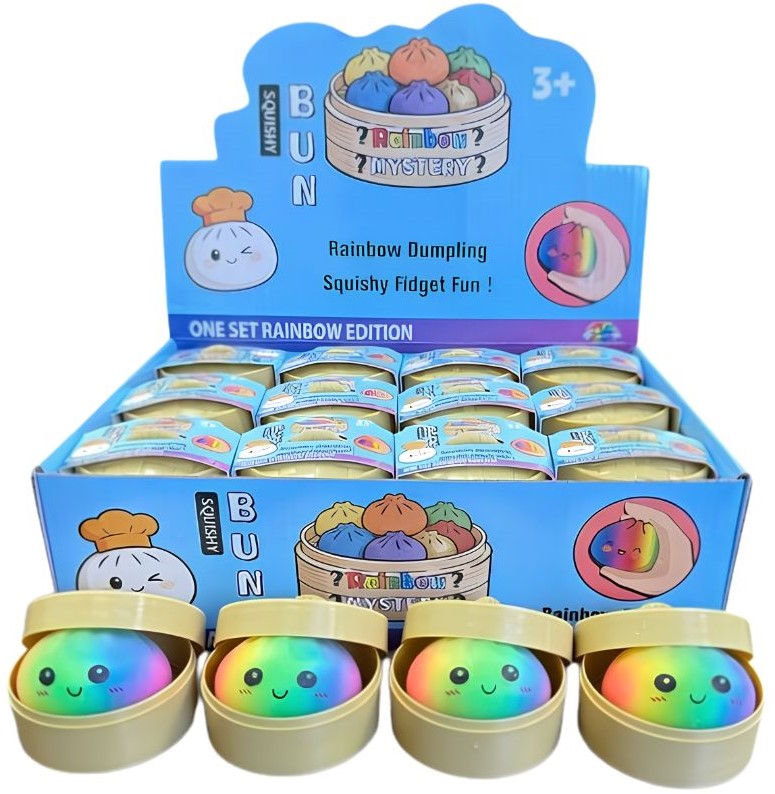 dumpling squishy rainbow 5 cm Dumpling Squishy Rainbow Fidget toy Anti-stress 12 Pcs Display Mix Colors