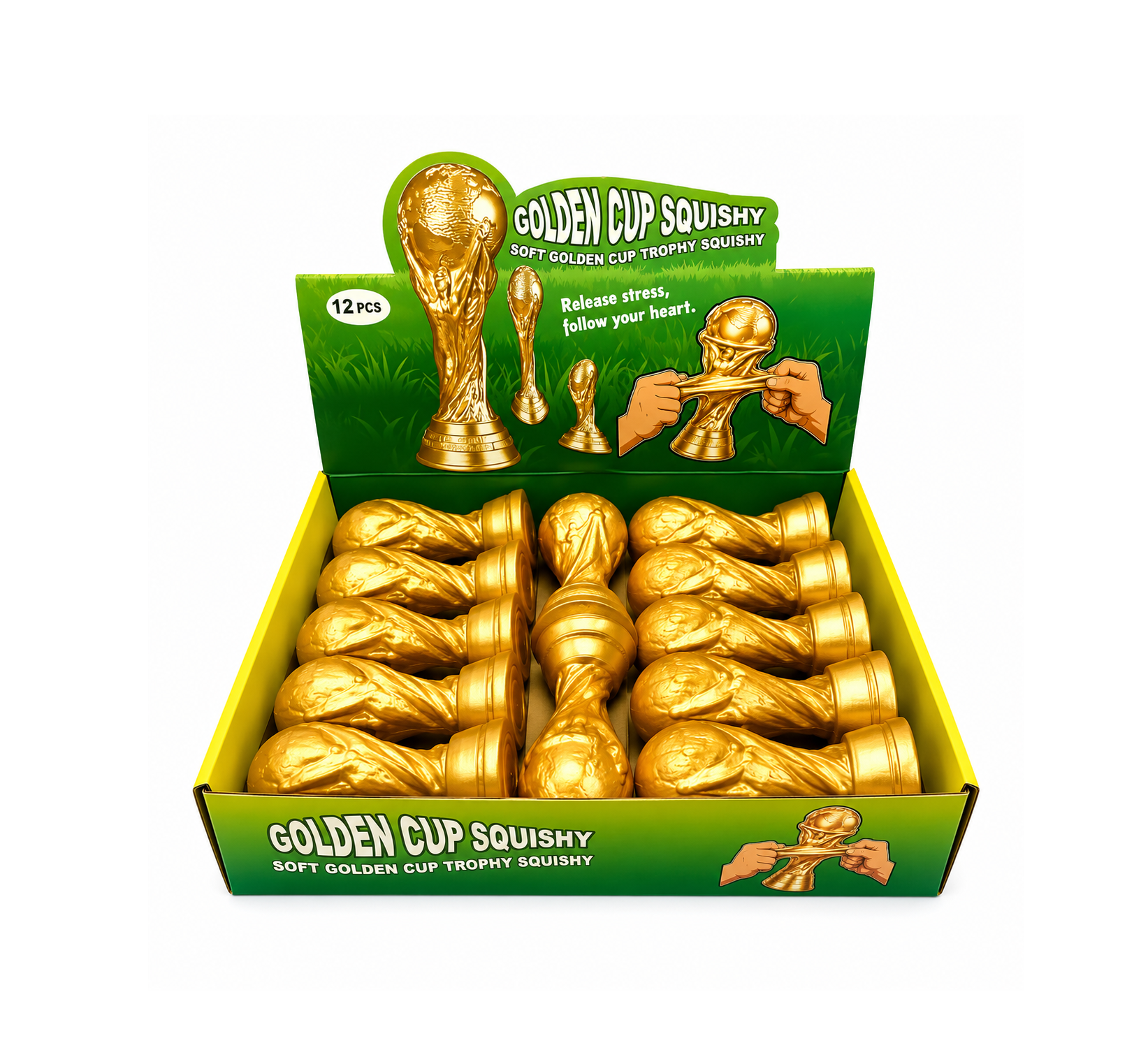 golden cup Golden World Cup Squishy Stress Relief Toys 12pcs