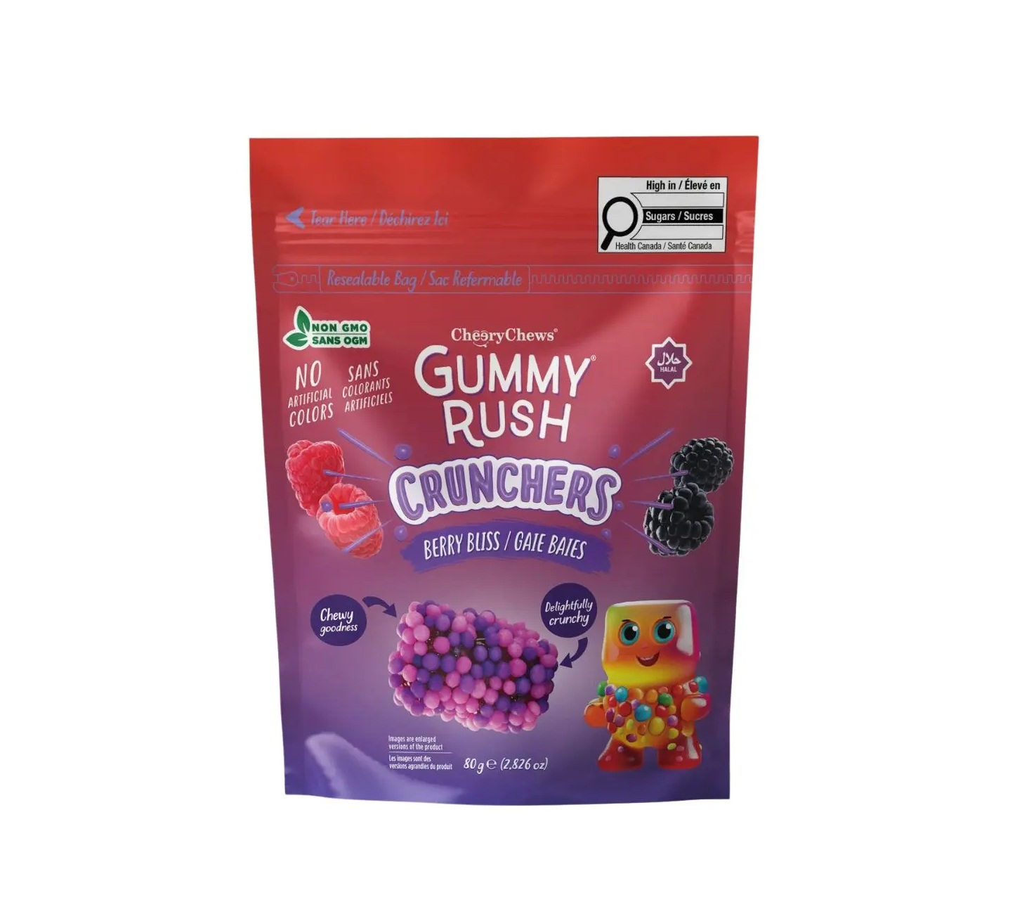 320583 Gummy Rush Crunchers Berry Bliss 12x80g (HALAL)