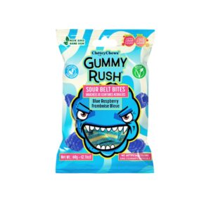 Gummy Rush Sour Belt Bites Blue Raspberry 12x60g