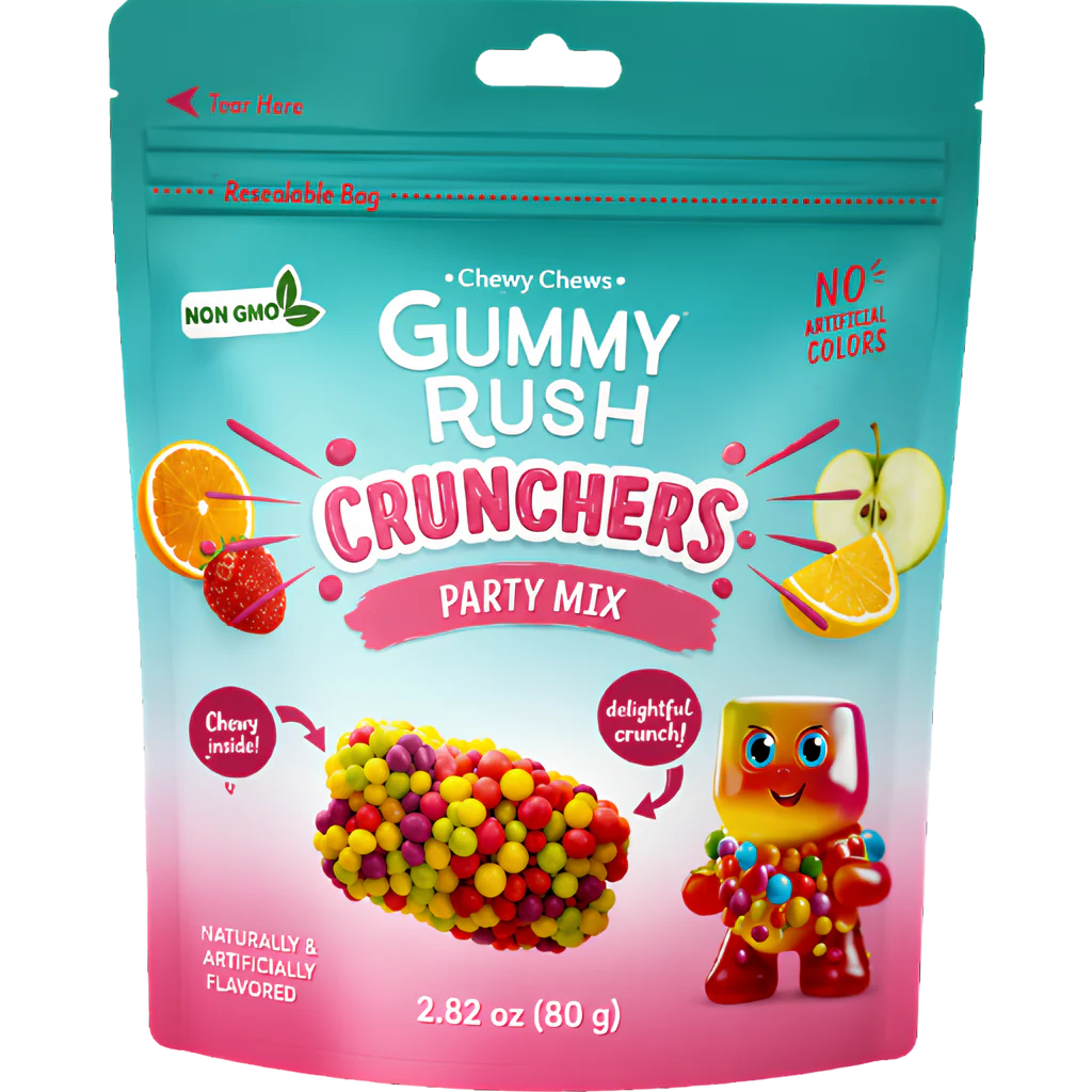 Gummy Rush Crunchers Sour Party Mix 12x80g (HALAL)