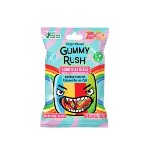 Gummy Rush Sour Belt Bites Rainbow Carnival 12x60g