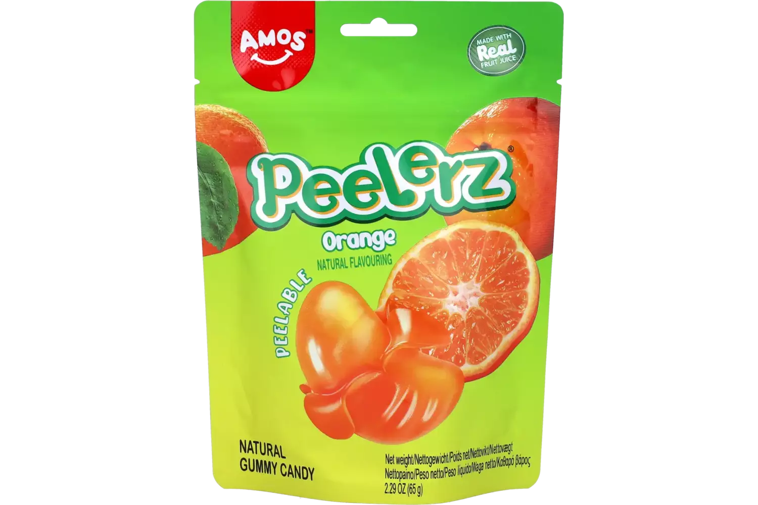 Amos Peelerz Gummy Candy Orange Amos Peelerz Gummy Candy Orange 24x65g