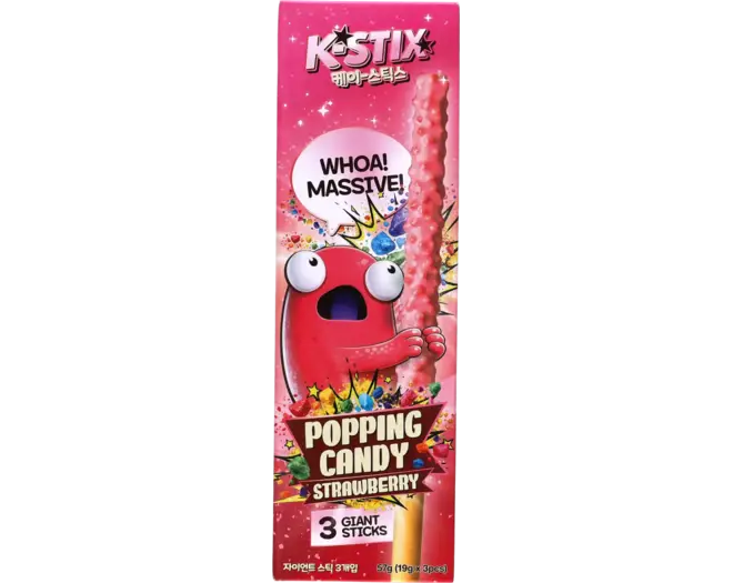 K stix Popping Candy Strawberry Choco Sticks K-stix Popping Candy Strawberry Choco Sticks 32x57g