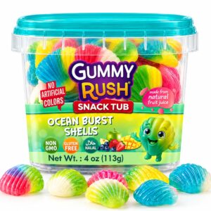 Gummy Rush Snack Tubs Ocean Brust Shells 12x113g (Halal)