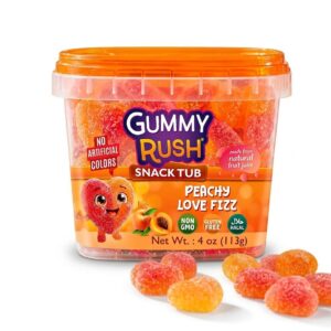 Gummy Rush Snack Tubs fizzy Peach Love 12x113g (Halal)