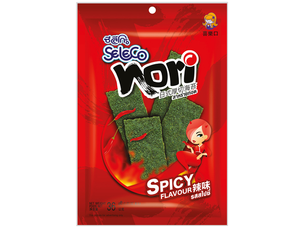 625Wx625H 20288 Roasted Seaweed Snack Crisp Spicy Seleco 6x36g
